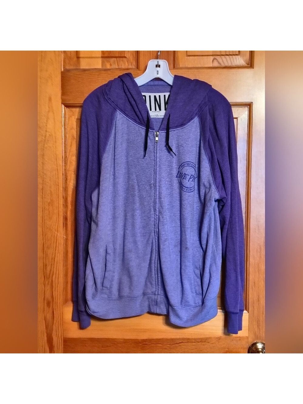 PINK Purple Zip-Up Hoodie - Picture 1 of 8